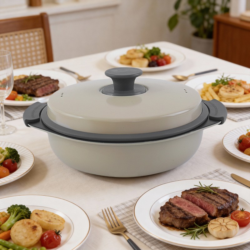 HeMaSe Microwave Grill Multi-Pot Compact Storage - Space-Saving Design Fits Most Standard Microwaves and Kitchen Cabinets